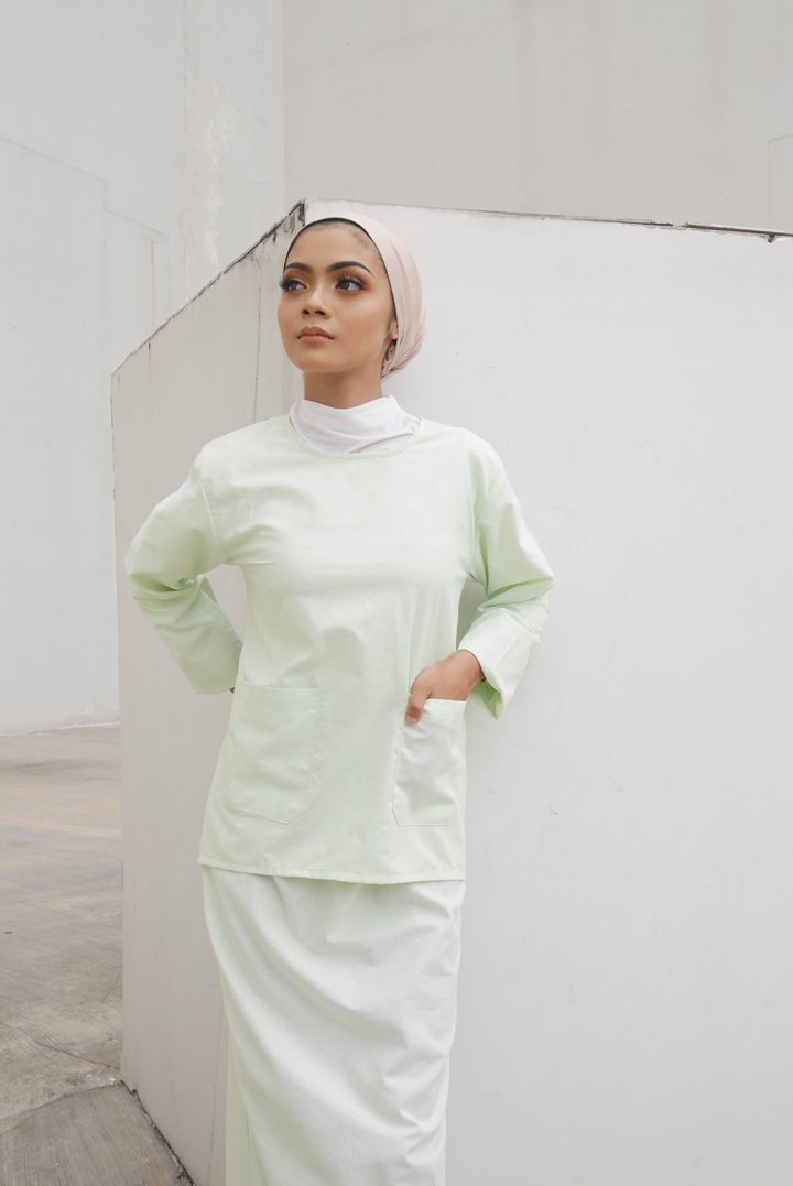 kurung maya mint green - 2