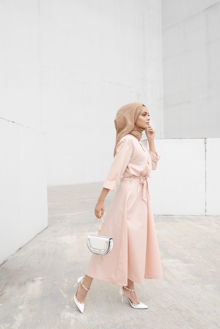 miya dress peach nude -1